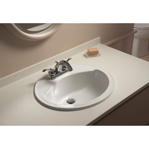 STERLING Sanibel 20 in. Drop-In Vitreous China Bathroom Sink in White with Overflow Drain