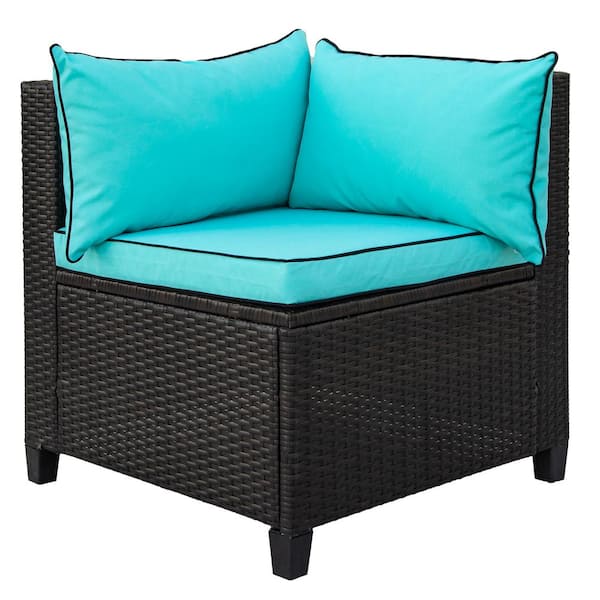Mondawe 7 Pieces Rattan Wicker Patio, Outdoor Furniture Accent Pillows