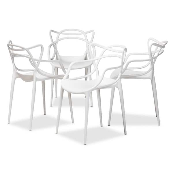Baxton Studio Landry White Dining Chair (Set of 4)