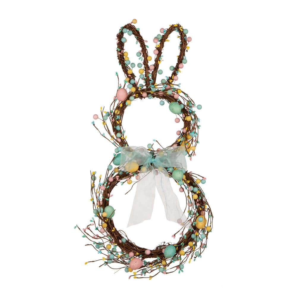 24.5 in. H Easter Bunny Shaped Wreath with Eggs and Satin Ribbon Bow price history on PriceWatchPro