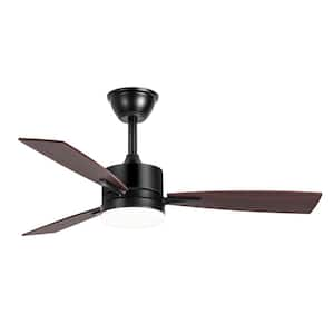 Vladimir 42 in. Integrated LED Indoor Black Ceiling Fan with Light and Remote Control Included