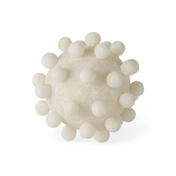HomeRoots 5 in. White Ivory Knobby Nubs Resin Sphere
