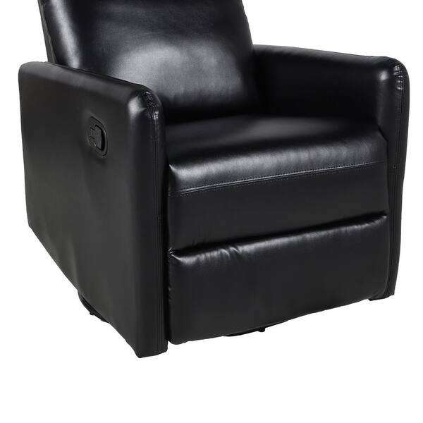 JAYDEN CREATION Ema Black Manual Ergonomic Swivel Recliner
