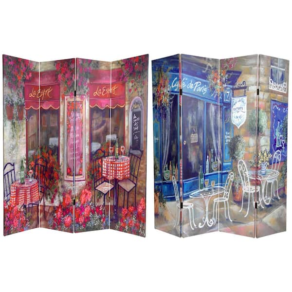 Oriental Furniture 6 ft. Printed 4-Panel Room Divider CAN-CAFE3 - The ...