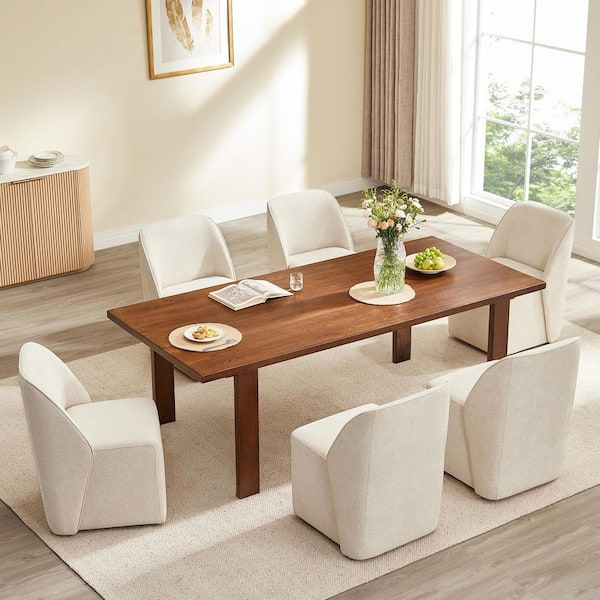 Spruce & Spring Gabriel Linen Fabric Modern Upholstered Dining