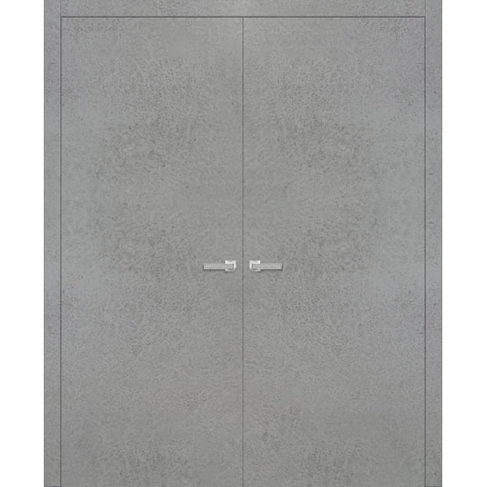 48 in. x 84 in. Concrete Finished Universal/Reversible Frosted Glass Solid Wood Assembly Required Interior Door Kit price history on PriceWatchPro