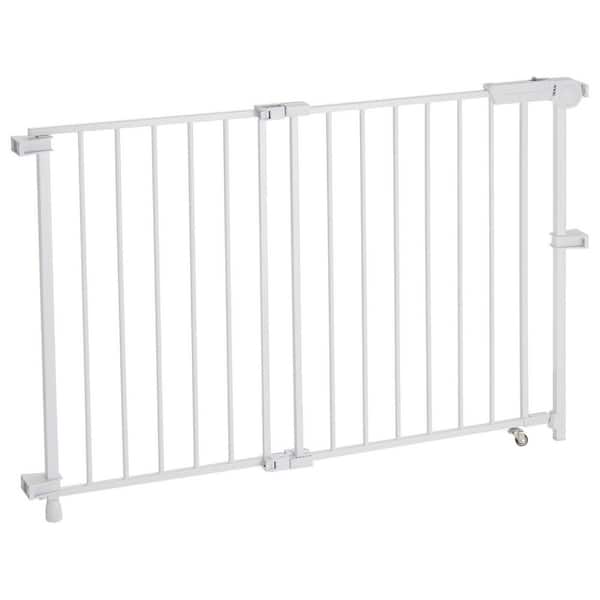 Baby Gate, 29.5-43 in. Adjustable Width, 28 in. High Dog Gate, No Threshold Bar, for Stairs and Doorways