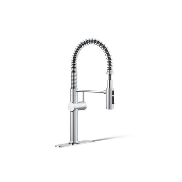 Crue Semi-Professional Single-Handle Pull-Down Sprayer Kitchen Faucet in Polished Chrome