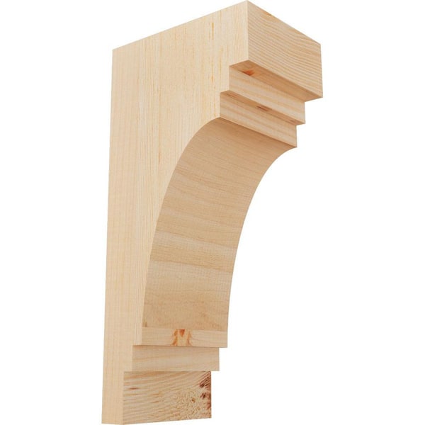 Ekena Millwork 5-1/2 in. x 8 in. x 16 in. Douglas Fir Pescadero Smooth Corbel