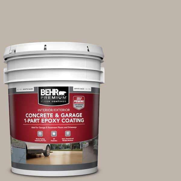 BEHR PREMIUM 5 gal. #HDC-CT-21 Grey Mist Self-Priming 1-Part Epoxy Satin Interior/Exterior Concrete and Garage Floor Paint