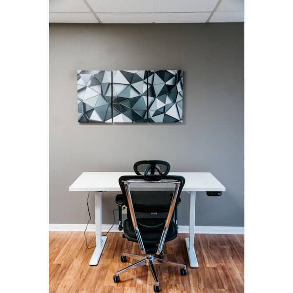 White Electric Height Adjustable Desk Frame w/Dual Motor, Tabletop Not Included, 50 Inch Max Height