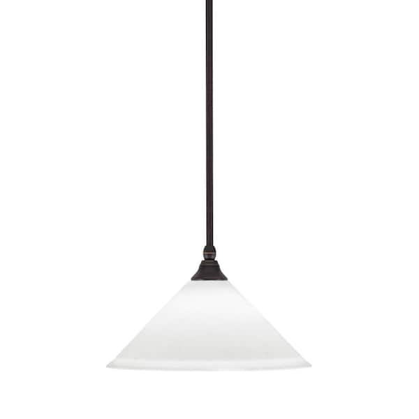 Unbranded Sparta 100-Watt 1-Light Dark Granite Shaded Pendant Mini Pendant Light with Frosted Crystal Glass, No Bulb Included