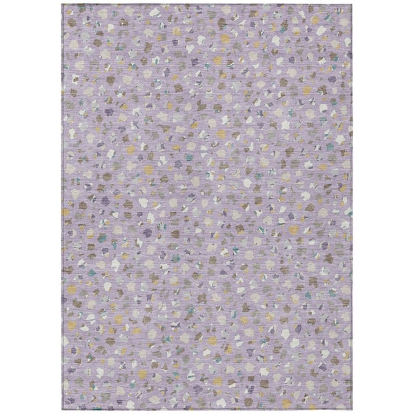 Chantille Machine Washable Indoor/Outdoor Abstract ACN3089 Lavender 5 ft. x 7 ft. 6 in. Area Rug