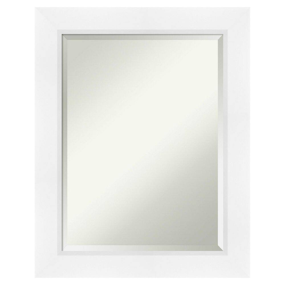 Sloped White 23.5 in. x 29.5 in. Beveled Modern Rectangle Framed Wall Mirror price history on PriceWatchPro