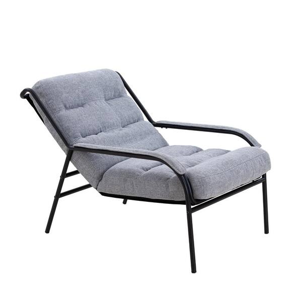 TIRAMISUBEST TD Garden Metal Lounge Outdoor Chair Ergonomic Comfort with Beige Cushion