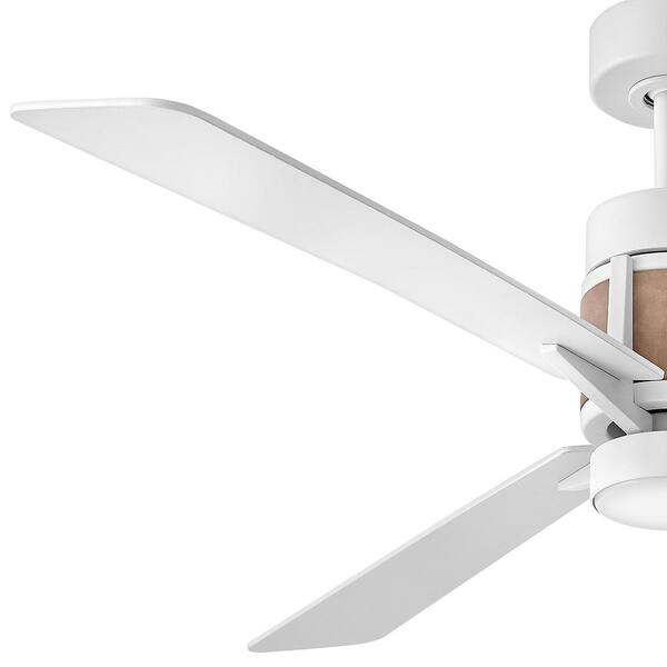 HINKLEY - Atticus 56.0 in. Indoor/Outdoor Integrated LED Matte White Ceiling Fan with Remote Control