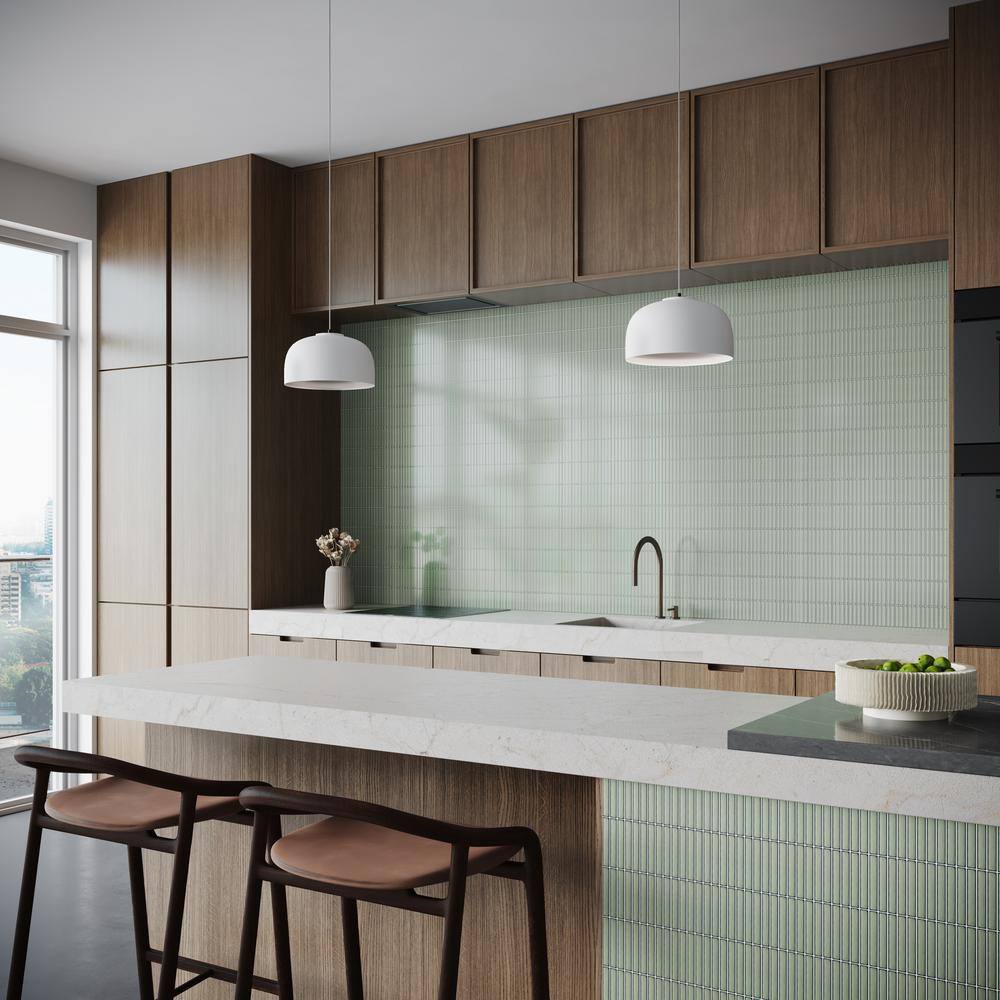 Mint Green Glossy Porcelain Mosaic Floor and Wall Tile