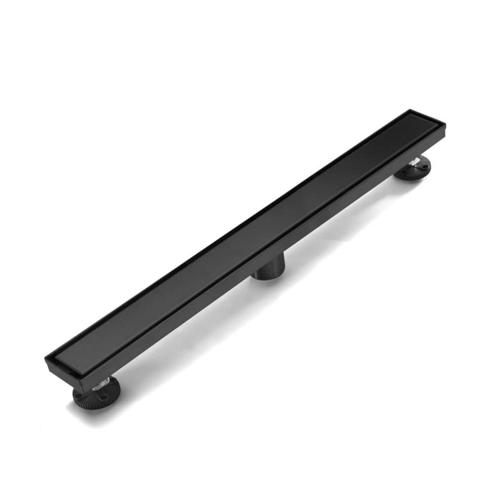 32 in. Linear Shower Drain with Removable Grate and Hair Strainer in Matte Black price history on PriceWatchPro