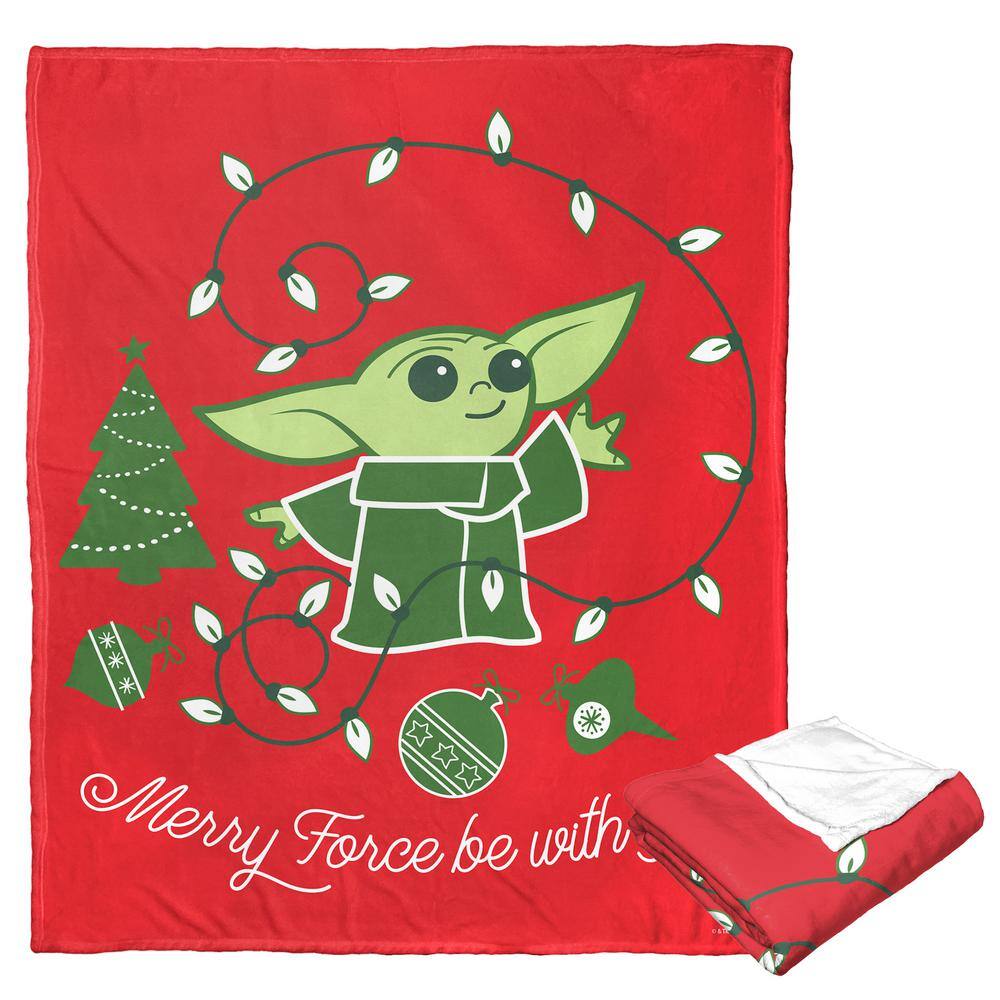 THE NORTHWEST GROUP Star Wars The Mandalorian Merry Force Silk Touch MultiColored Throw Blanket