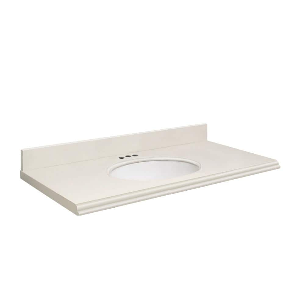 Transolid 49 In W X 19 In D Quartz Vanity Top In Milan White With White Basin Q4919 3a U W 4 The Home Depot