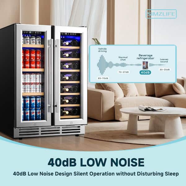 SIMZLIFE 24 in. Dual Zone 21-Bottles and 88-Cans
