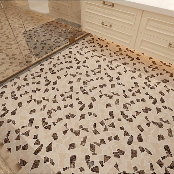 Queen Beige Tumbled Marble Wall and Floor Tile - 12 x 24 in. Queen Beige Tumbled Marble Wall and Floor Tile - 12 x 24 in.