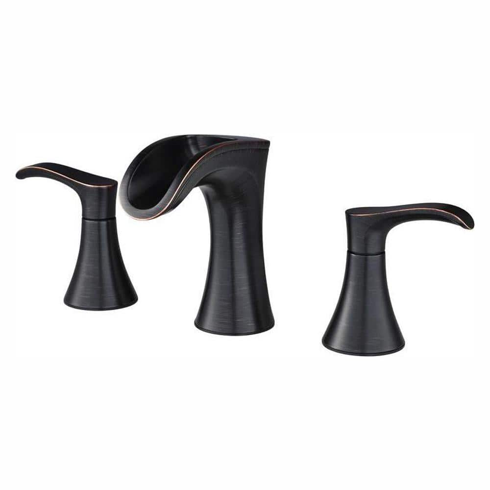 Tuscan Bronze 8-Inch Widespread Double Handle Bathroom Faucet