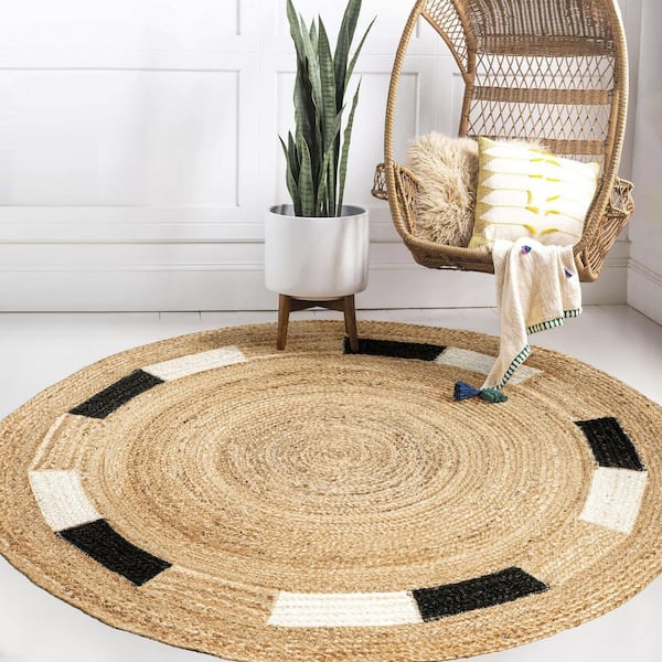 Jute Rug, Gardenya Light Brown Color Jute Rug, Circular Jute Rug,Round good Jute , Double-Sided Jute , Wicker Jute, Wicker Rugs