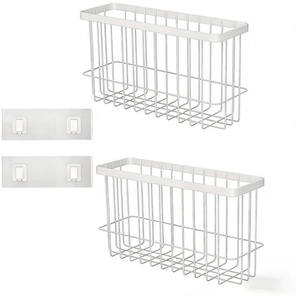 9.8 in. 2 Pack Metal Spice Rack Wall Mounted Storage Boxes in White price history on PriceWatchPro