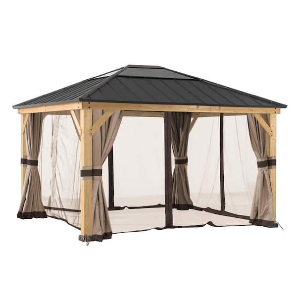 Universal Curtains and Mosquito Netting for 13 ft. x 15 ft. Wood Gazebos