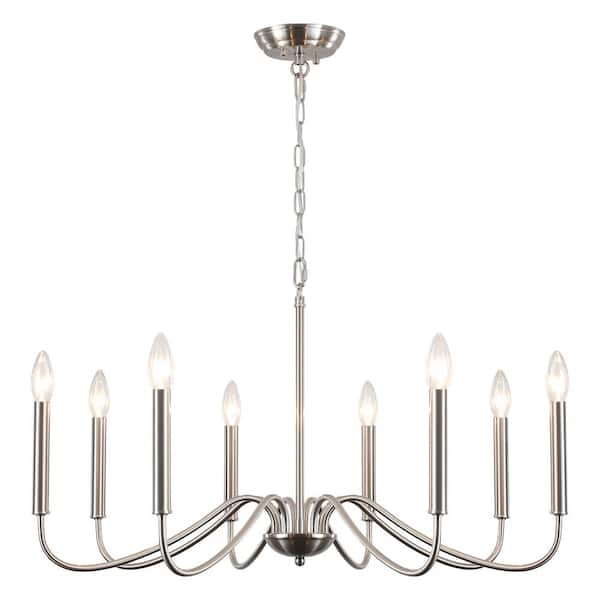 Hunter Hartland 8-Light Brushed Nickel Farmhouse Led Chandelier