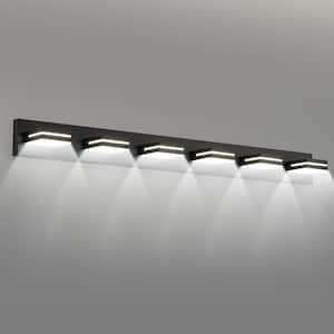 47.2 in. 6-Lights Black LED Vanity Light Wall Sconce for Bathroom, Energy-Efficient, Easy to Install