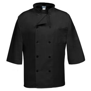 C10P-3/4 Unisex 2X Black Sleeve Classic Chef Coat