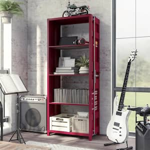 Klimson 64 in.H Red 4-Shelf Bookcase