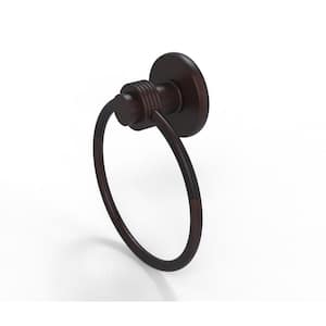 Mercury Collection Towel Ring with Groovy Accent in Venetian Bronze