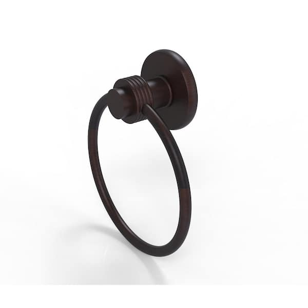 Allied Brass Mercury Collection Towel Ring with Groovy Accent in Venetian Bronze
