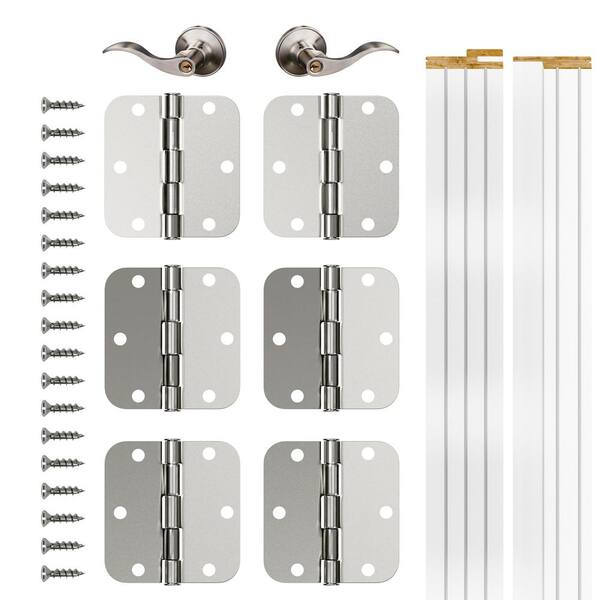 TENONER 48in x 80in All-Louver Panel Universal White Wood Double