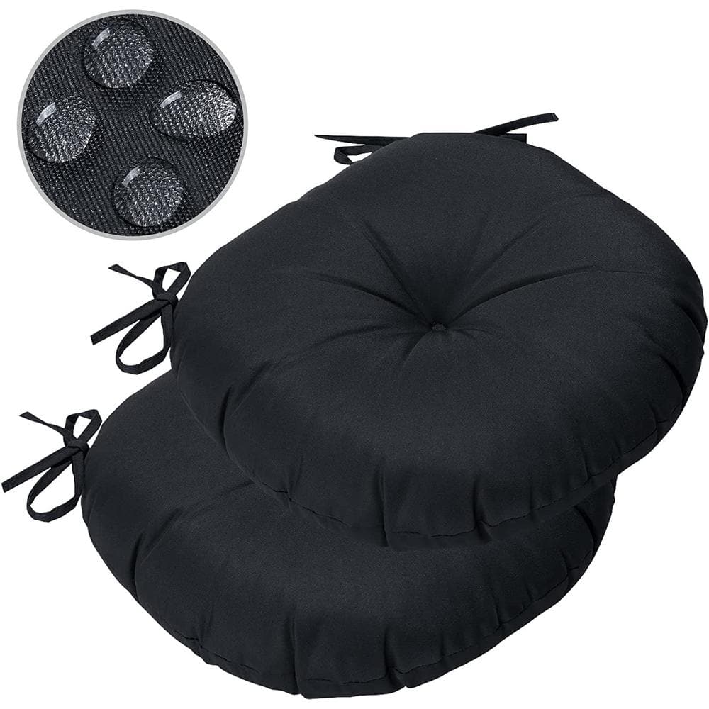 Dropship 2Pcs Round Chair Pads 15 Inches Flannel Seat Cushions For