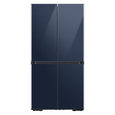 Bespoke 23 cu. ft. 4-Door Flex French Door Smart Refrigerator with Beverage Center in Navy Glass, Counter Depth
