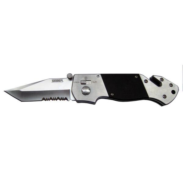Seber Serrated Tanto 4.5 in. Satin Ratcheting Knife