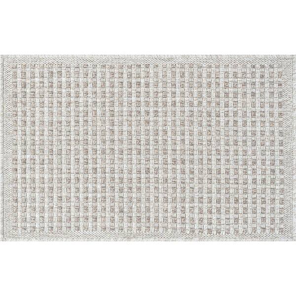 Tayse Rugs Denver Basketweave Taupe 2 ft. x 3 ft. Indoor/Outdoor Area Rug