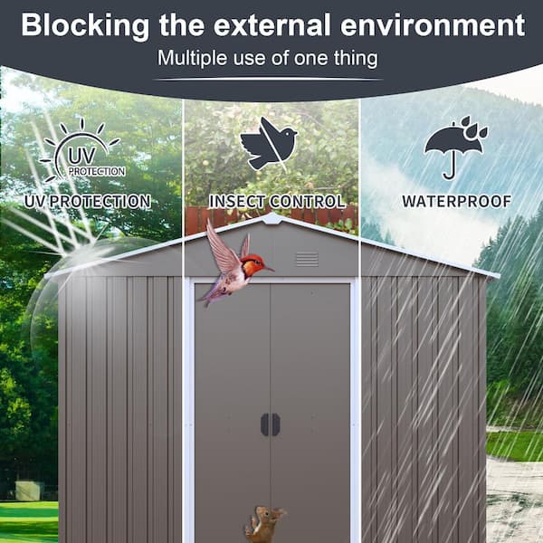 CARBUTLER 8 ft. W x 4 ft. D Outdoor Metal Storage Shed with Metal