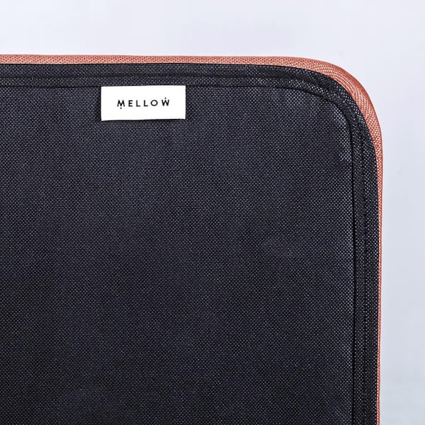 Kert Metal Platform Bed with Fabric Headboard, Rounded Legs and Corners, Sunset Coral, Full