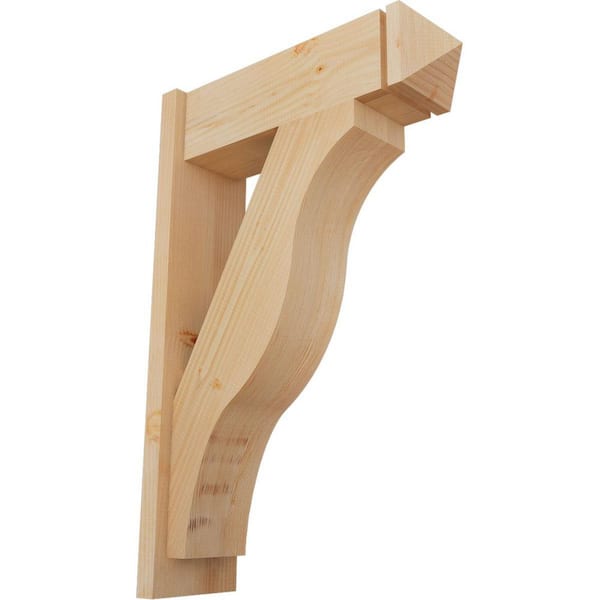 Ekena Millwork 8 in. x 36 in. x 24 in. Fuston Arts and Crafts Smooth Douglas Fir Outlooker