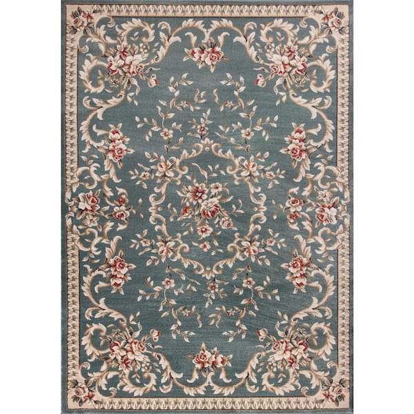 MILLERTON HOME Ajay Slate Blue 8 ft. x 10 ft. Area Rug MIL5602710X910 ...