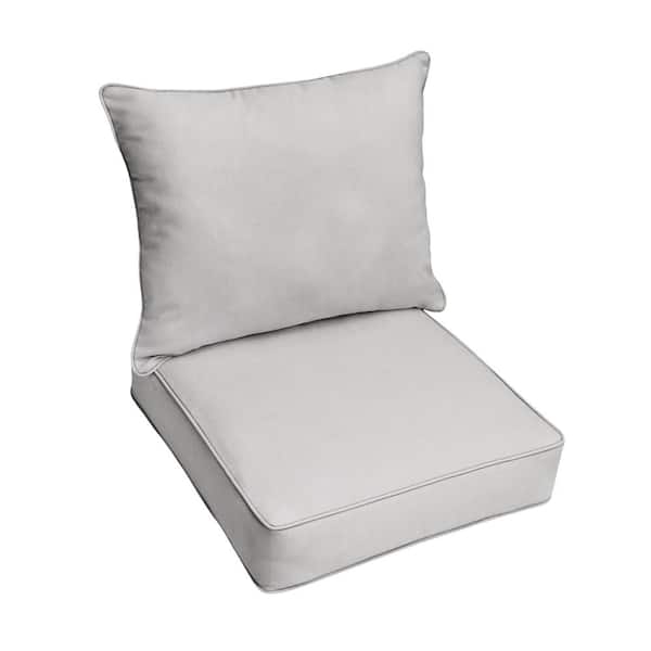 SORRA HOME 29 in. x 27 in. Deep Seating Indoor/Outdoor Pillow and Cushion Set in Sunbrella Cast Pumice