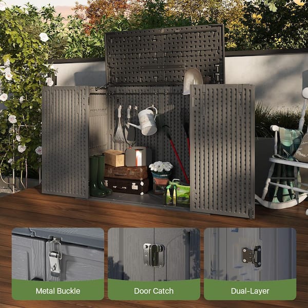 Sizzim 4 ft. 7.9 in. W x 2 ft. 2.4 in. D x 4 ft. H Resin Shed