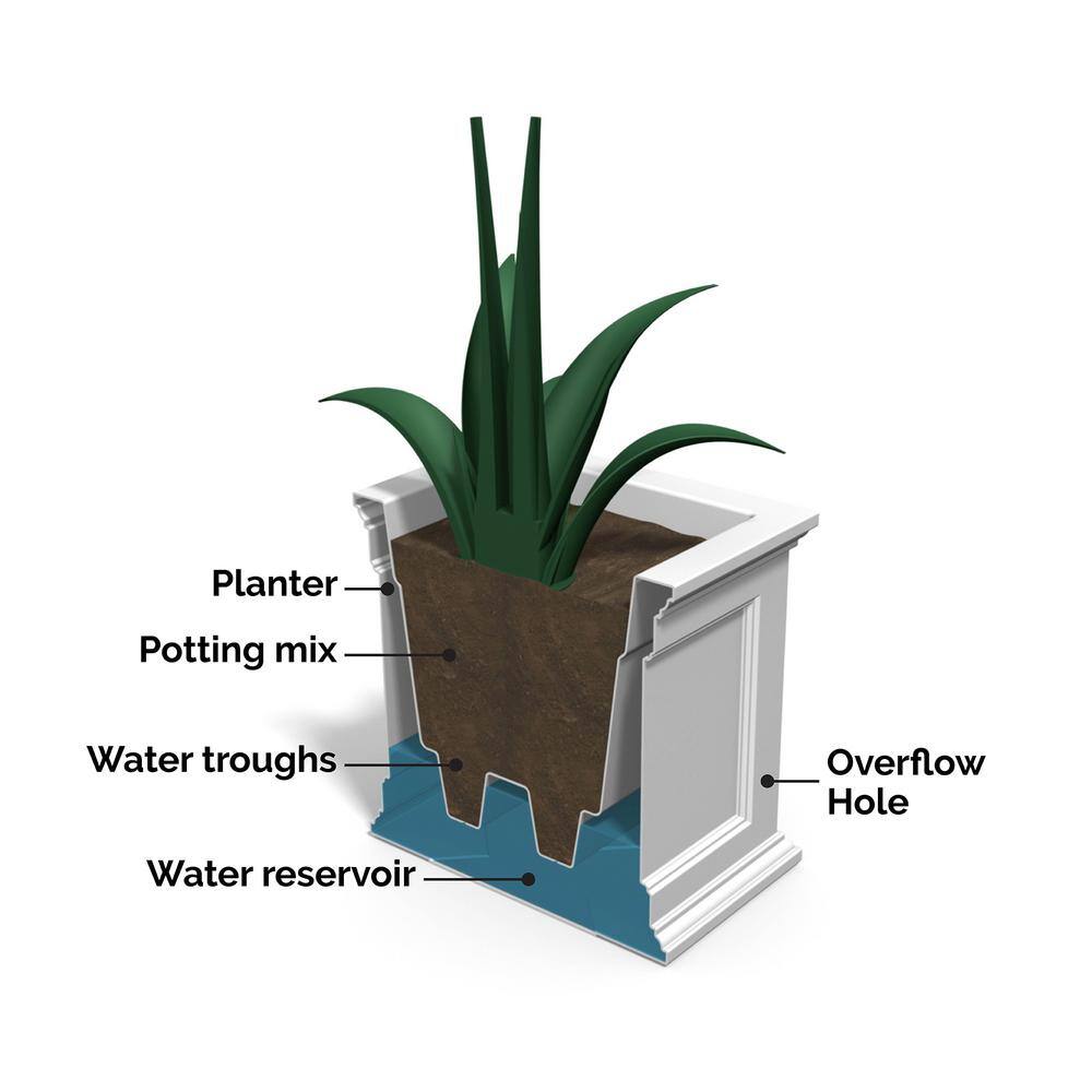 Fairfield Espresso 20"x36" Self-Watering Polyethylene Outdoor Planter