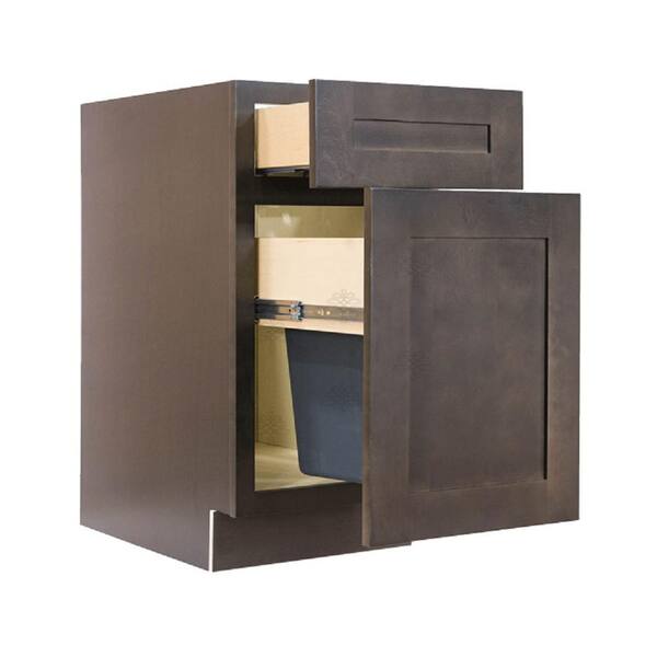 LIFEART CABINETRY Lancaster Shaker Assembled 18 in. x 34.5 in. x 24 in. Base Wasket Cabinet in Vintage Charcoal