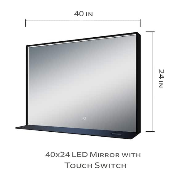 Dextrus 40 x24 LED Mirror for Bathroom Lighted Mirrors,Wall